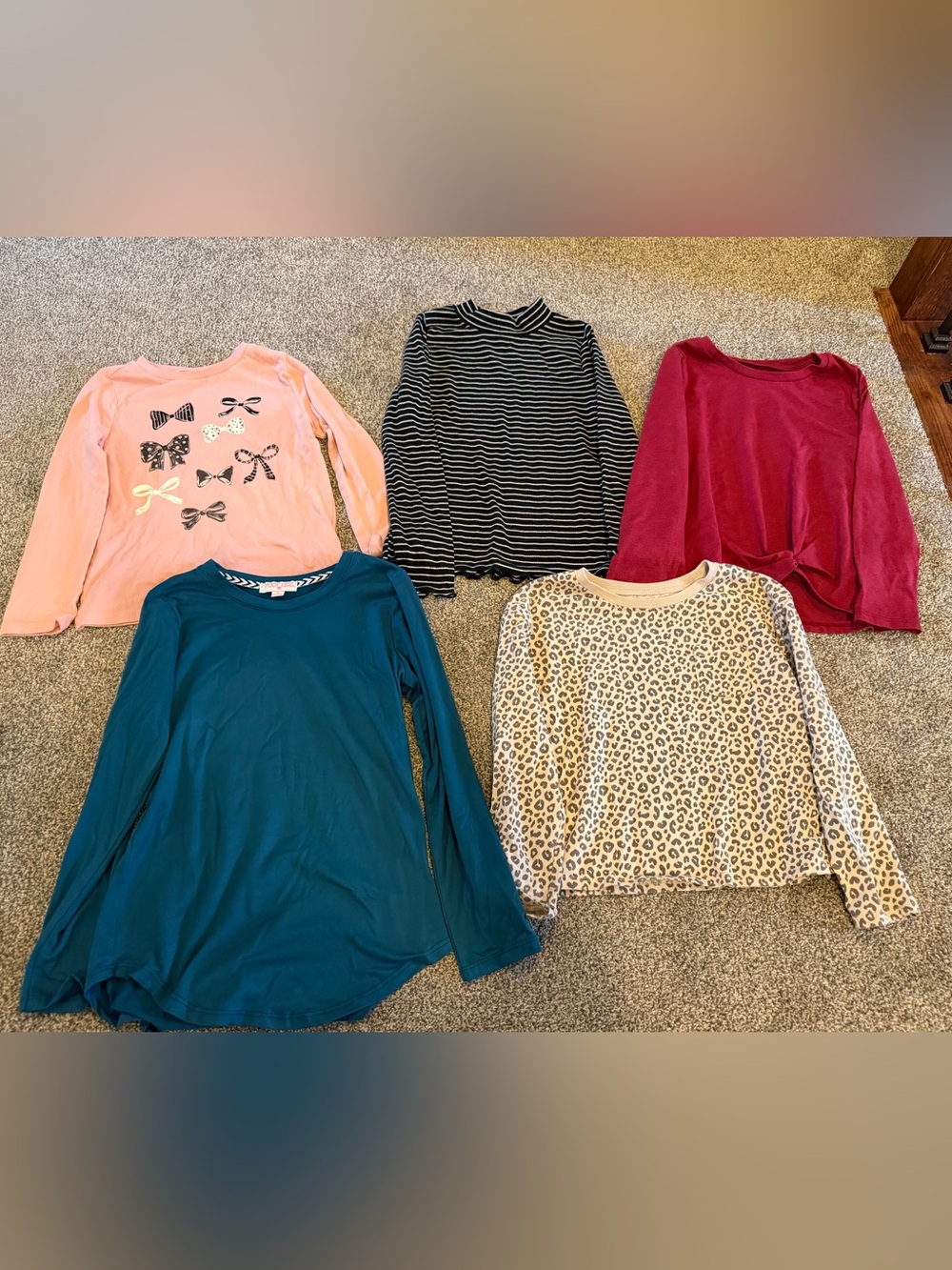 Lot of 5 Girls Long-Sleeve Tees